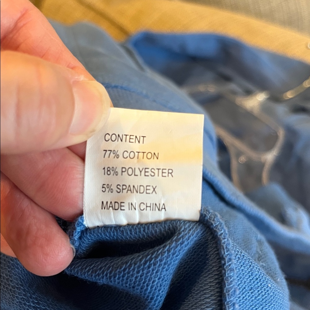 Jacket Hooded Zip Cinched Drawstring Waist Blue Knit - Picture 5 of 5